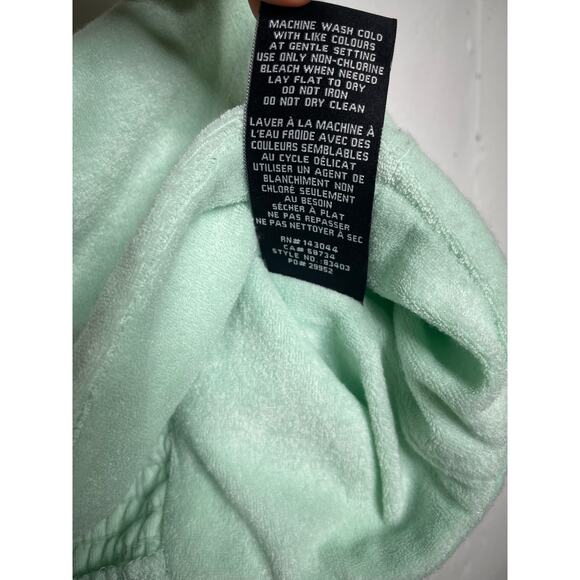 NEW Seven for all Mankind Terry Cloth Cropped Tank Top Size Medium Green - Picture 4 of 7